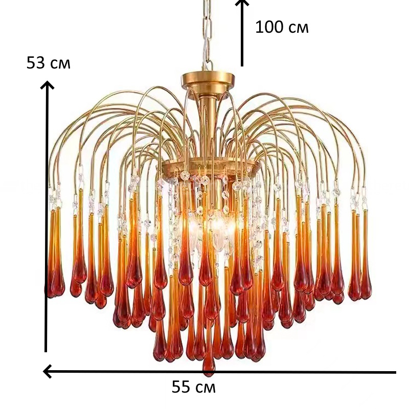 Подвесной светильник Amber Drops Chandelier 30 см фото 3 Подвесной светильник Amber Drops Chandelier 30 см фото 3