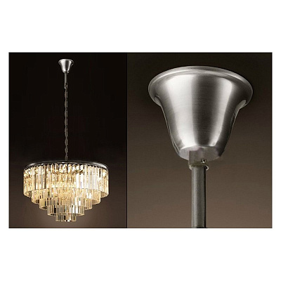 1920s Odeon Glass Fringe Chandelier (L) - 7 rings фото 3