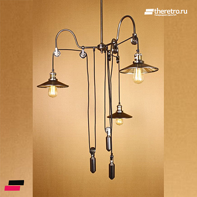 Loft Industry Punk Mirrors Chandelier Кофейный металлик фото 5