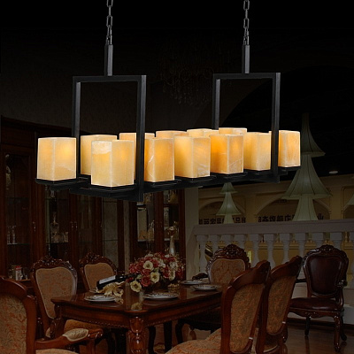 Vintage Chandelier Two Lines Square фото 4