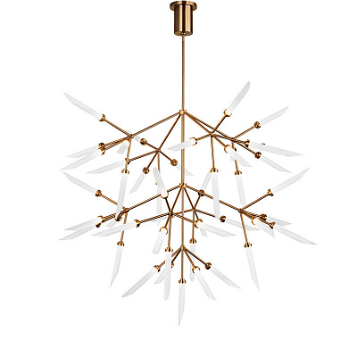 Подвесной светильник Spur Chandelier 25 плафонов Латунь фото 10