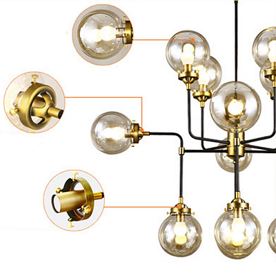 Люстра Bistro Globe Clear Glass Chandelier 16 фото 4