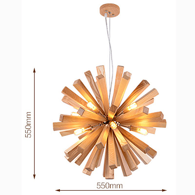 Loft Wooden Sputnik 55 см  Светлое дерево фото 8
