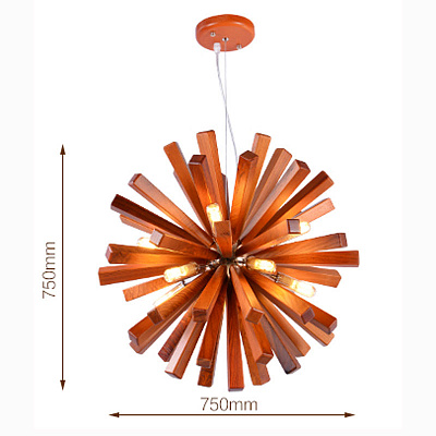Loft Wooden Sputnik 55 см  Светлое дерево фото 9