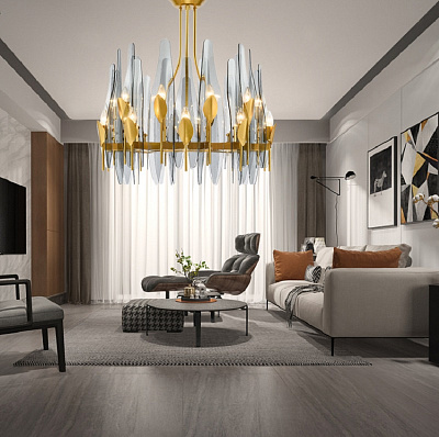 Люстра Max Ingrand Dahlia Chandelier designed by Max Ingrand in 1954 фото 7