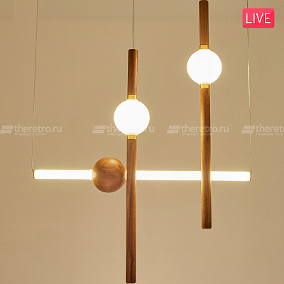 Подвесной светильник Lee Broom Orion Globe wood A фото 15