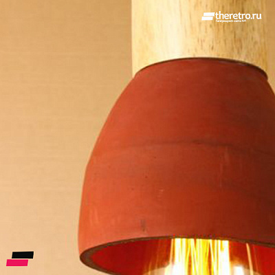 Cement wood lamp Красный фото 3