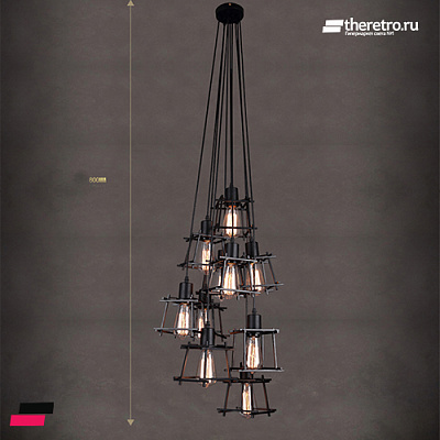 Подвесной Loft Seven light 14 плафонов  фото 13