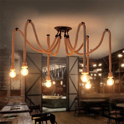 RH Loft Vintage Industrial Retro Spider Chandelier 5 плафонов   фото 1
