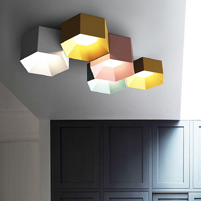 Шестигранный светодиодный потолочный светильник HEXAGON A фото 5