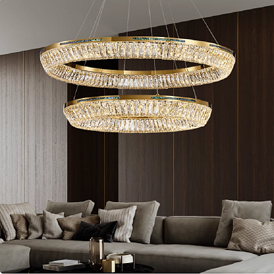 Кольцевые люстры и светильники GERTRUDA LUX Два кольца. 40 + 60 см  фото 11