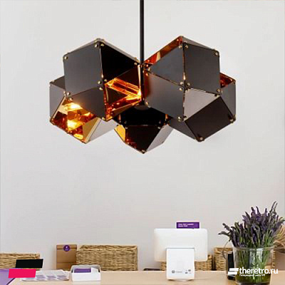 Welles 5 Spoke Pendant Lamp Розовое золото фото 4