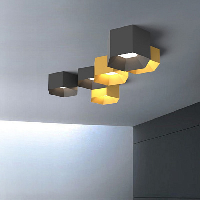 Шестигранный светодиодный потолочный светильник HEXAGON A фото 6