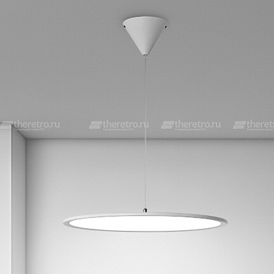 Серия подвесных светильников с дисковидной LED-панелью и световой окантовкой по контуру круглого плафона DANIKA 40 см  Белый фото 17
