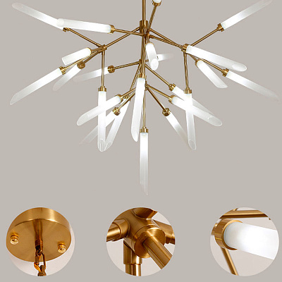 Подвесной светильник Spur Chandelier 25 плафонов Латунь фото 4