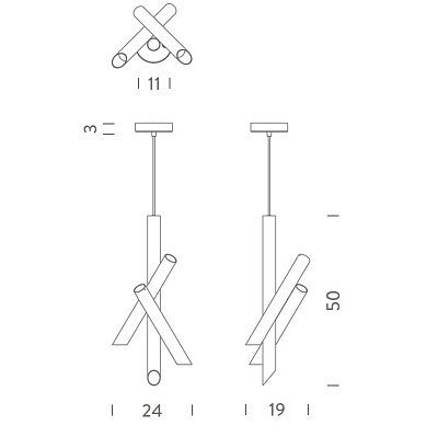 Дизайнерский светильник 3 Tubes Nemo Suspension Lamp Белый с золотом фото 12